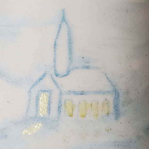 2 Vtg Signed Hand Painted BELLs Miniature Art. Porcelain Bisque. Country Cottage - Picture 14 of 14
